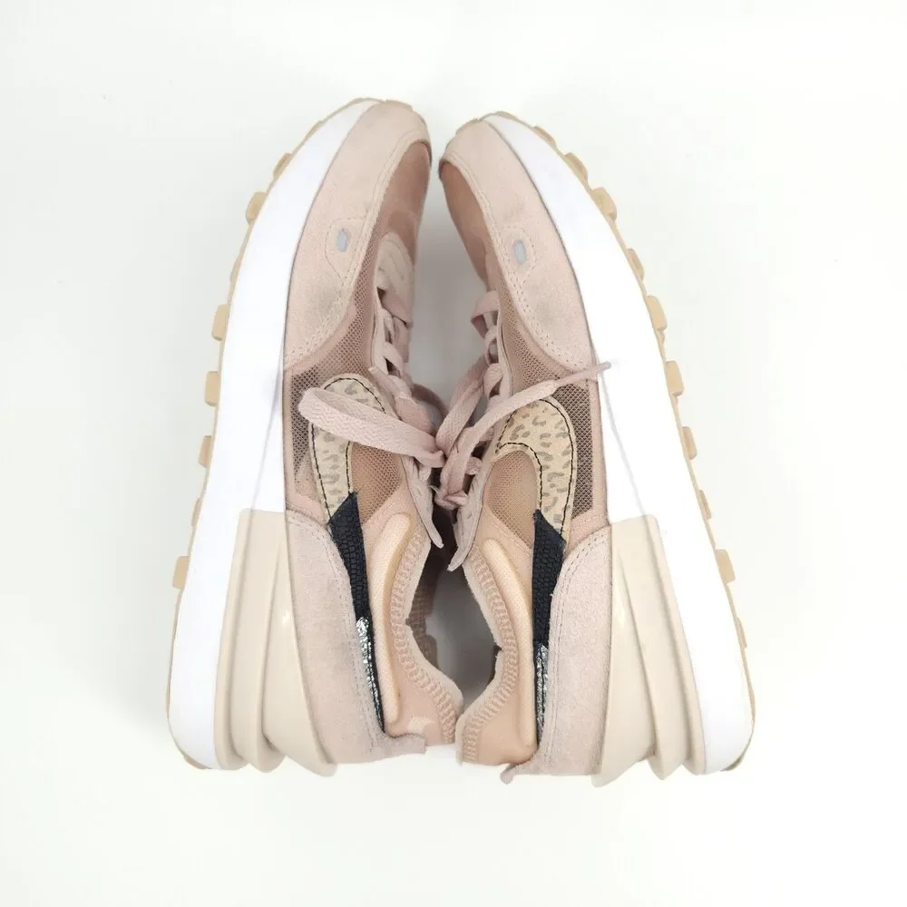Nike Waffle One Shoes Womens Size 9.5 Pink Running Fossil Stone Leopard